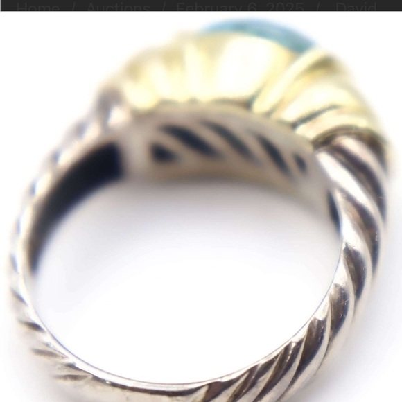 David Yurman Capri Blue Topaz Sterling Silver & 14K gold ring - Picture 5 of 11